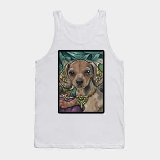 Dachshund Puppy Prince - Black Outlined Version Tank Top